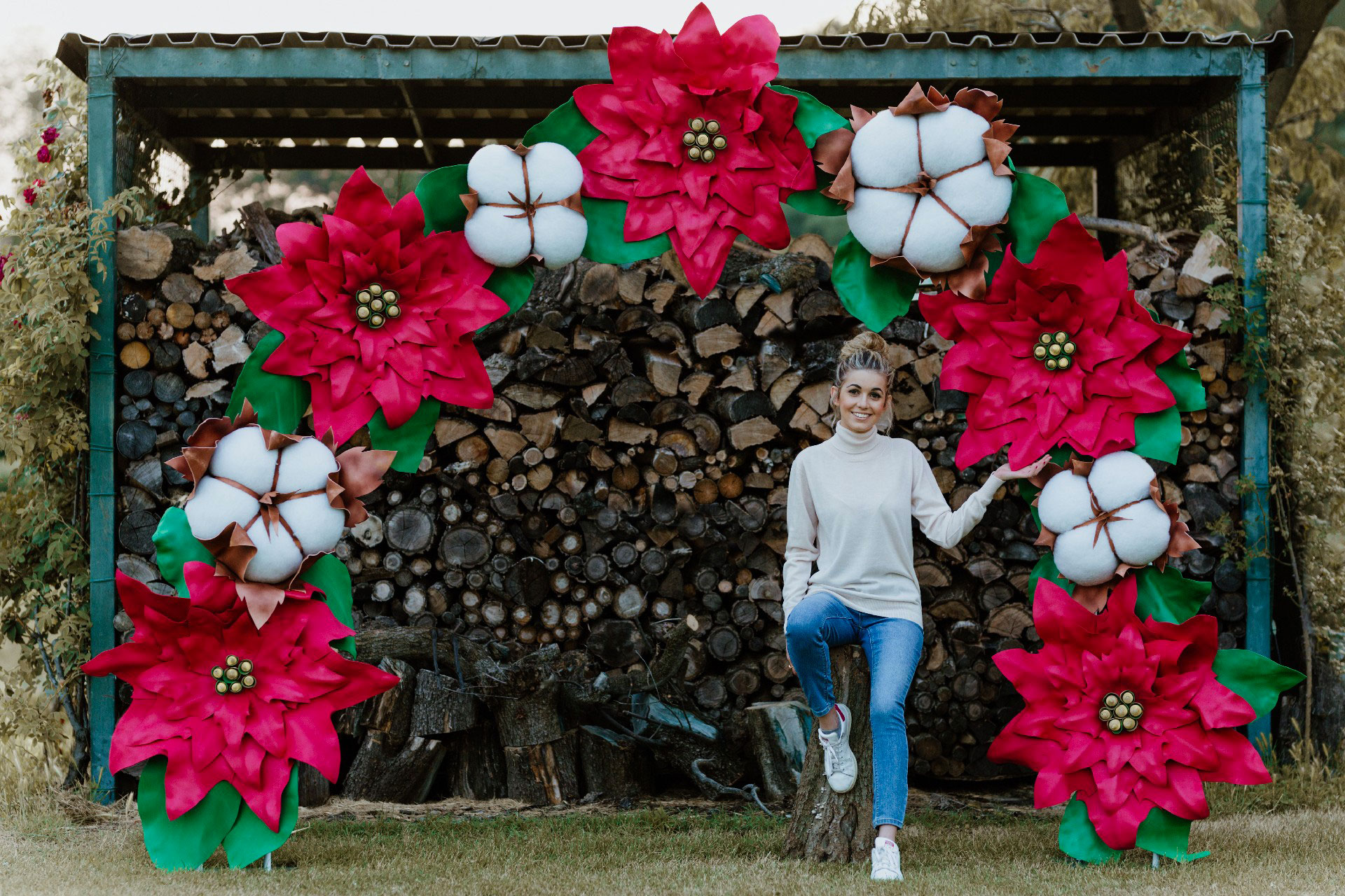 Stella Di Natale In Gomma Crepla.Incartesimi Fiori Giganti In Gomma Eva